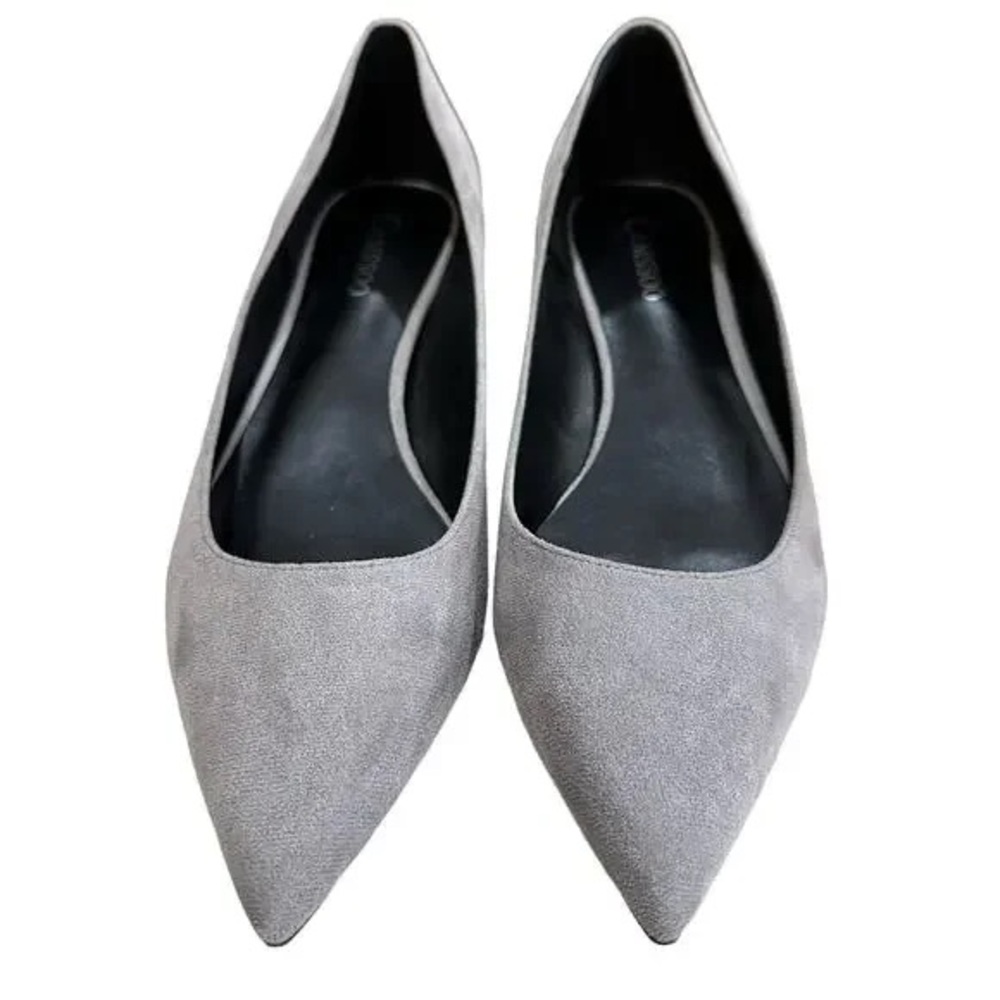Elegant Gray Suede Women's Heels